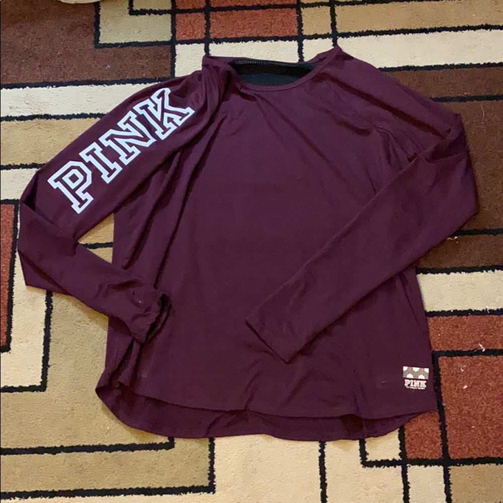 PINK by VS maroon long sleeve dry-fit shirt